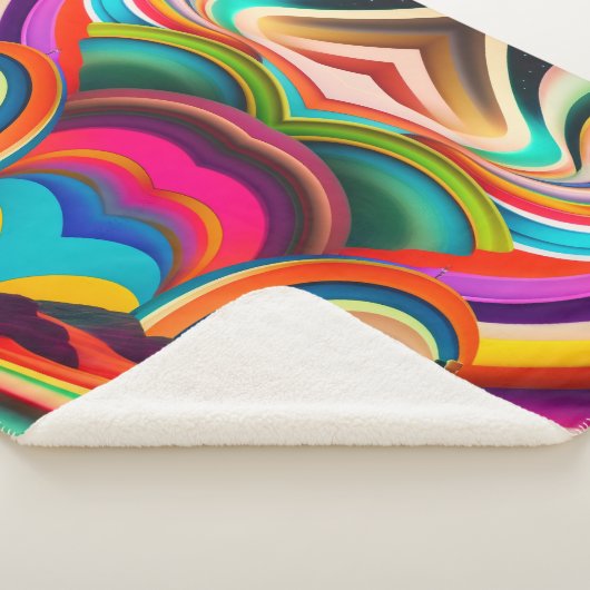 Farbenfrohe Abstrakte Bonnaroo-Inspiriert Sherpa B Sherpadecke (3/4)