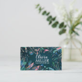 Farbenfrohe Abstrakte botanische Kunst Visitenkarte (Stehend Vorderseite)