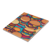 Farbenfrohe Abstrakte Burger mit lebhaften Farben Fliese (Seite)