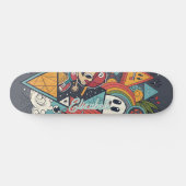Farbenfrohe Abstrakte Cartoon Kunst - Lebhafter Ch Skateboard (Horizontal)