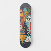 Farbenfrohe Abstrakte Cartoon Kunst - Lebhafter Ch Skateboard (Vorderseite)