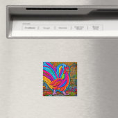 Farbenfrohe Abstrakte Cartoon-Stall-Rooster Magnet (In Situ (Geschirrspüler))