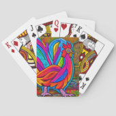 Farbenfrohe Abstrakte Cartoon-Stall-Rooster Spielkarten (Rückseite)