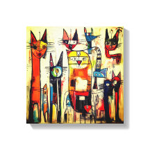 Farbenfrohe Abstrakte Cat Art