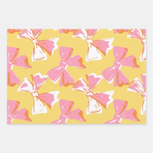 Farbenfrohe Abstrakte Coquette Bow Muster sonderba Geschenkpapier Set (Vorderseite)