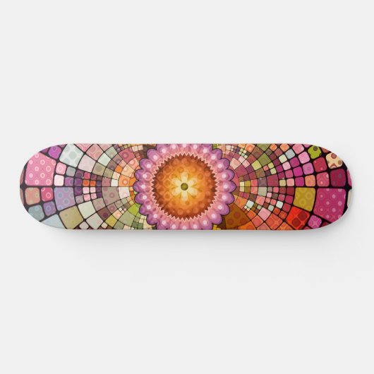 Farbenfrohe Abstrakte Creative Art Mosaik Skateboa Skateboard (Horizontal)