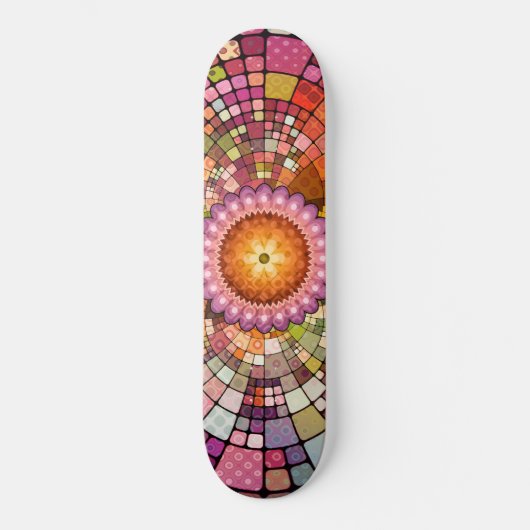 Farbenfrohe Abstrakte Creative Art Mosaik Skateboa Skateboard (Vorderseite)