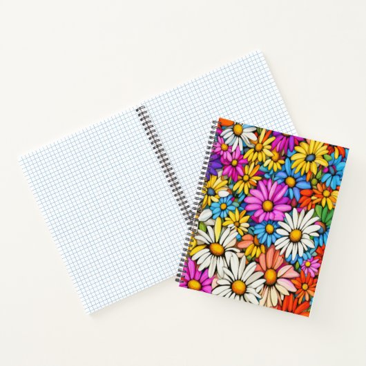Farbenfrohe Abstrakte Daisies #415 - Spiral Notebo Notizblock (Innenseite)