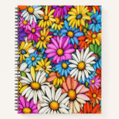 Farbenfrohe Abstrakte Daisies #415 - Spiral Notebo Notizblock (Vorderseite)