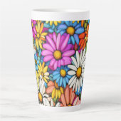 Farbenfrohe Abstrakte Daisies #444 Milchtasse (Vorderseite)