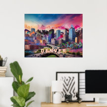 Farbenfrohe Abstrakte Denver Colorado Kunst, Dicht