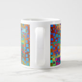 Farbenfrohe Abstrakte digitale Kunst mit Platz Jumbo-Tasse (Rückseite)