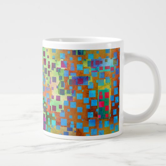 Farbenfrohe Abstrakte digitale Kunst mit Platz Jumbo-Tasse (Rechts)