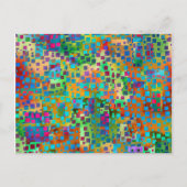 Farbenfrohe Abstrakte digitale Kunst mit Platz Postkarte (Vorderseite)