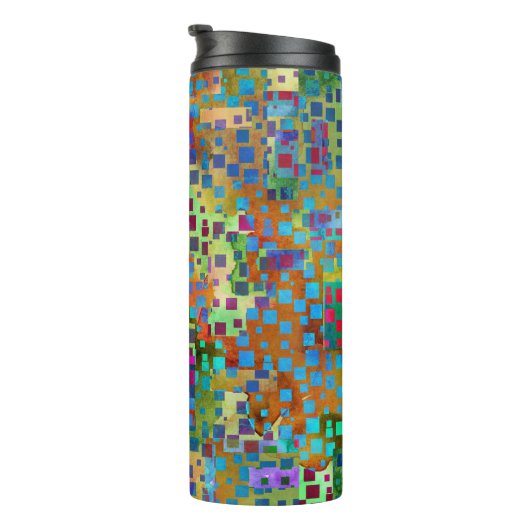 Farbenfrohe Abstrakte digitale Kunst mit Platz Thermosbecher (Nach rechts gedreht)