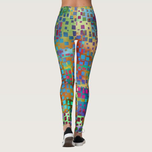 Farbenfrohe Abstrakte digitale Kunst mit zerklüfte Leggings (Rückseite)