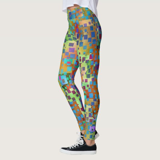 Farbenfrohe Abstrakte digitale Kunst mit zerklüfte Leggings (Links)