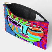 Farbenfrohe Abstrakte digitale Malerei einer Frau Zubehörtasche (Offen)