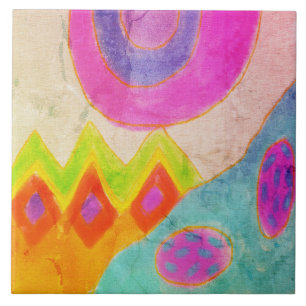 Farbenfrohe Abstrakte digitale Malerei Fliese