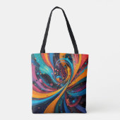 Farbenfrohe Abstrakte digitale Malerei Tasche (Rückseite)