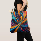 Farbenfrohe Abstrakte digitale Malerei Tasche (Von Nahem)
