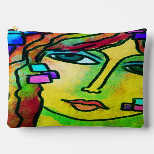Farbenfrohe Abstrakte digitale Malerei Zubehörtasche (Vorderseite)