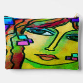 Farbenfrohe Abstrakte digitale Malerei Zubehörtasche (Rückseite)