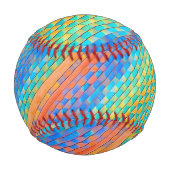 Farbenfrohe Abstrakte, digitale Muster Baseball (Rückseite)