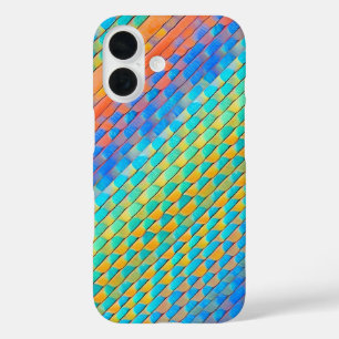 Farbenfrohe Abstrakte, digitale Muster iPhone 16 Hülle