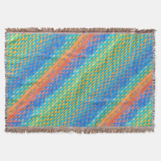 Farbenfrohe Abstrakte, digitale Muster Decke (Vorderseite)