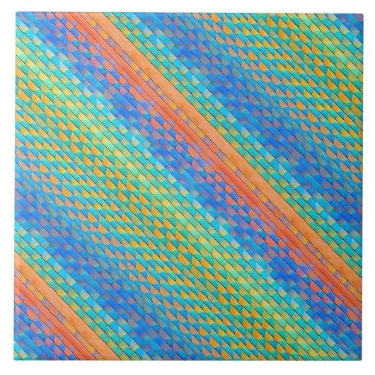 Farbenfrohe Abstrakte, digitale Muster Fliese (Vorderseite)