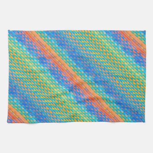 Farbenfrohe Abstrakte, digitale Muster Geschirrtuch (Horizontal)