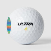 Farbenfrohe Abstrakte, digitale Muster Golfball (Logo)