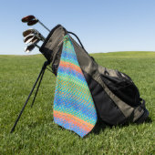 Farbenfrohe Abstrakte, digitale Muster Golfhandtuch (Gras)