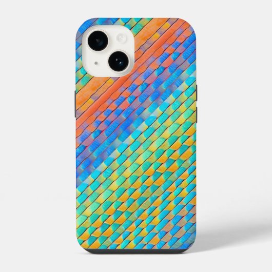 Farbenfrohe Abstrakte, digitale Muster iPhone Hülle (Rückseite)