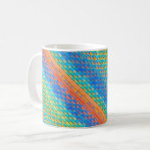 Farbenfrohe Abstrakte, digitale Muster Kaffeetasse (Vorderseite Links)