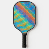 Farbenfrohe Abstrakte, digitale Muster Pickleball Schläger (Rückseite)