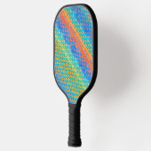 Farbenfrohe Abstrakte, digitale Muster Pickleball Schläger (Links)