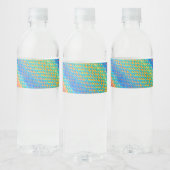 Farbenfrohe Abstrakte, digitale Muster Wasserflaschenetikett (Flaschen)