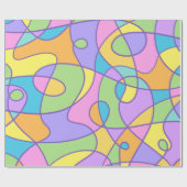 Farbenfrohe Abstrakte Doodle-Design Geschenkpapier (Flach)