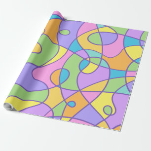Farbenfrohe Abstrakte Doodle-Design Geschenkpapier