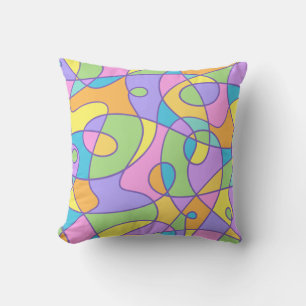 Farbenfrohe Abstrakte Doodle-Design Kissen