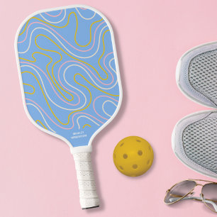 Farbenfrohe Abstrakte Doodle-Linien - Benutzerdefi Pickleball Schläger