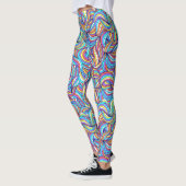 Farbenfrohe Abstrakte Doodle wirl Pattern, Fun Leggings (Links)