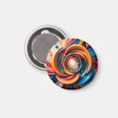 Farbenfrohe Abstrakte Drehbewegung Magnet (Vorderseite/Rückseite)