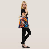 Farbenfrohe Abstrakte Drehbewegung Tasche (Am Model)