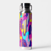 Farbenfrohe Abstrakte Druckausgabe mit lustigen Pu Trinkflasche (Rückseite)