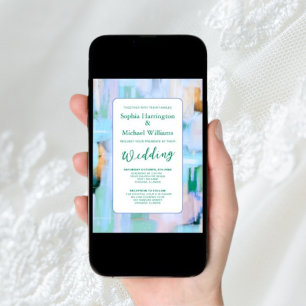 Farbenfrohe Abstrakte Einladung zur Hochzeit