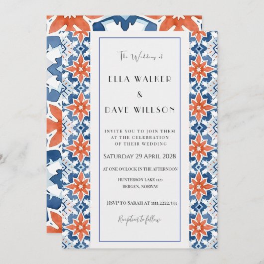 Farbenfrohe Abstrakte Elegance Einladung (Vorne/Hinten)