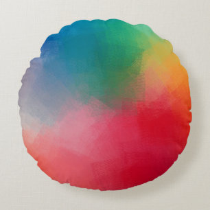 Farbenfrohe Abstrakte Elegant-Vorlage Trendy Moder Rundes Kissen